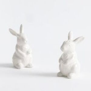 White Bunny Salt And Pepper Shakers